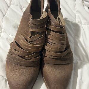 Free People Brown Strappy Ankle Boots